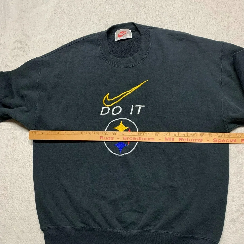 Vintage Nike 90s NFL Pittsburgh Steelers‎ Do It Black Crewneck XL MADE IN USA